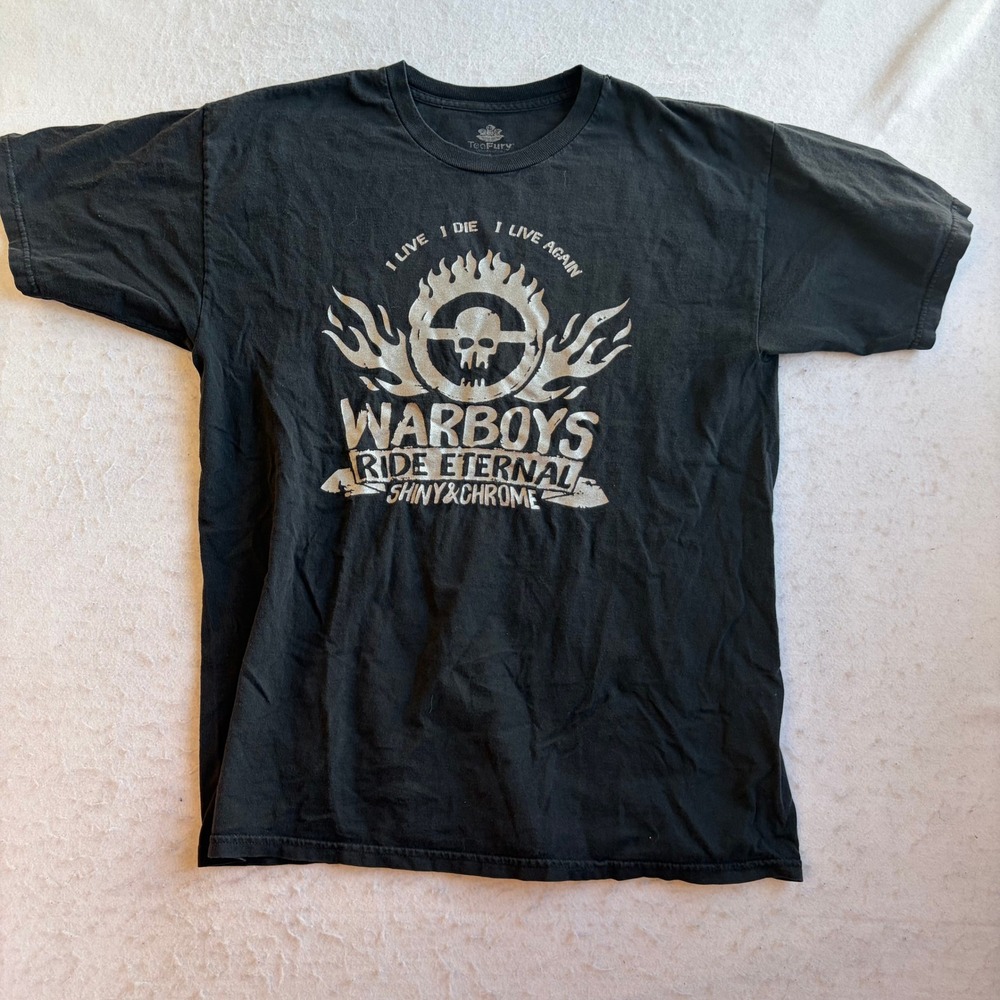 TeeFury T-Shirt Mens L Black Warboys Mad Max Fury Road Graphic Tee